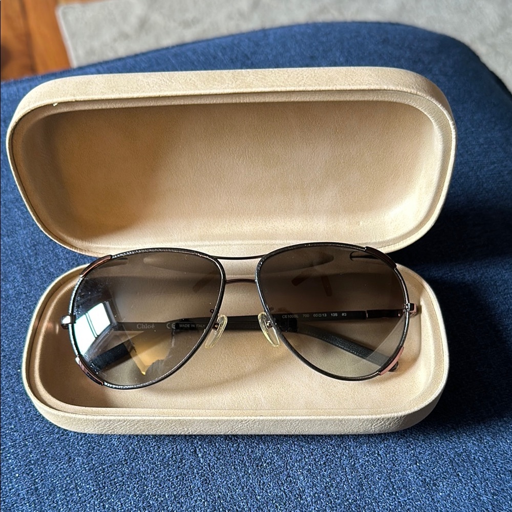 Chloe Brown Aviator Sunglasses
